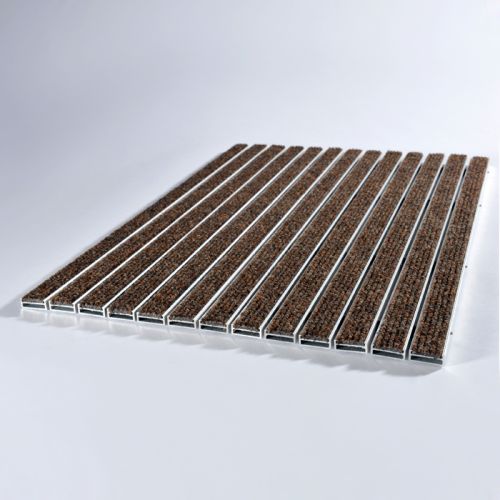 Tapis d'entrée 10R + Cadre de 13 mm  - Coloris Marron - Taille 100cm x 100cm