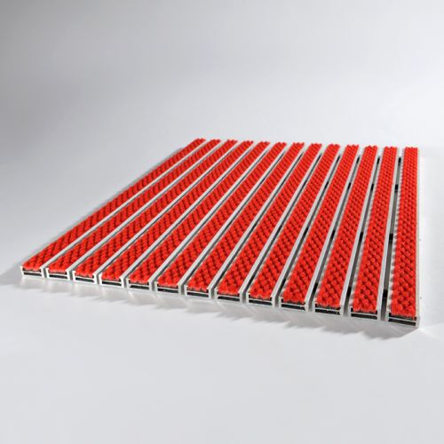 Tapis d'entrée 17R + cadre de 20 mm - Coloris Rouge uni - Taille 60cm x 40cm